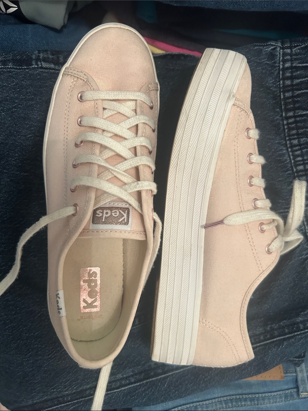 Keds Women's Platform Sneakers in Blush Pink